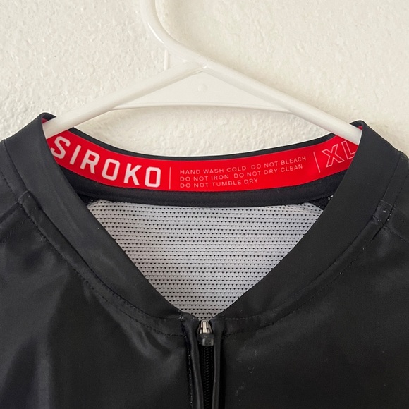 Mens Siroko Cycling Black White Stripe Short Sleeve Shirt w Back Pockets Size XL - Picture 3 of 6